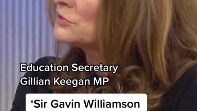 Education Secretary #GillianKeegan says Sir #GavinWilliamson MP