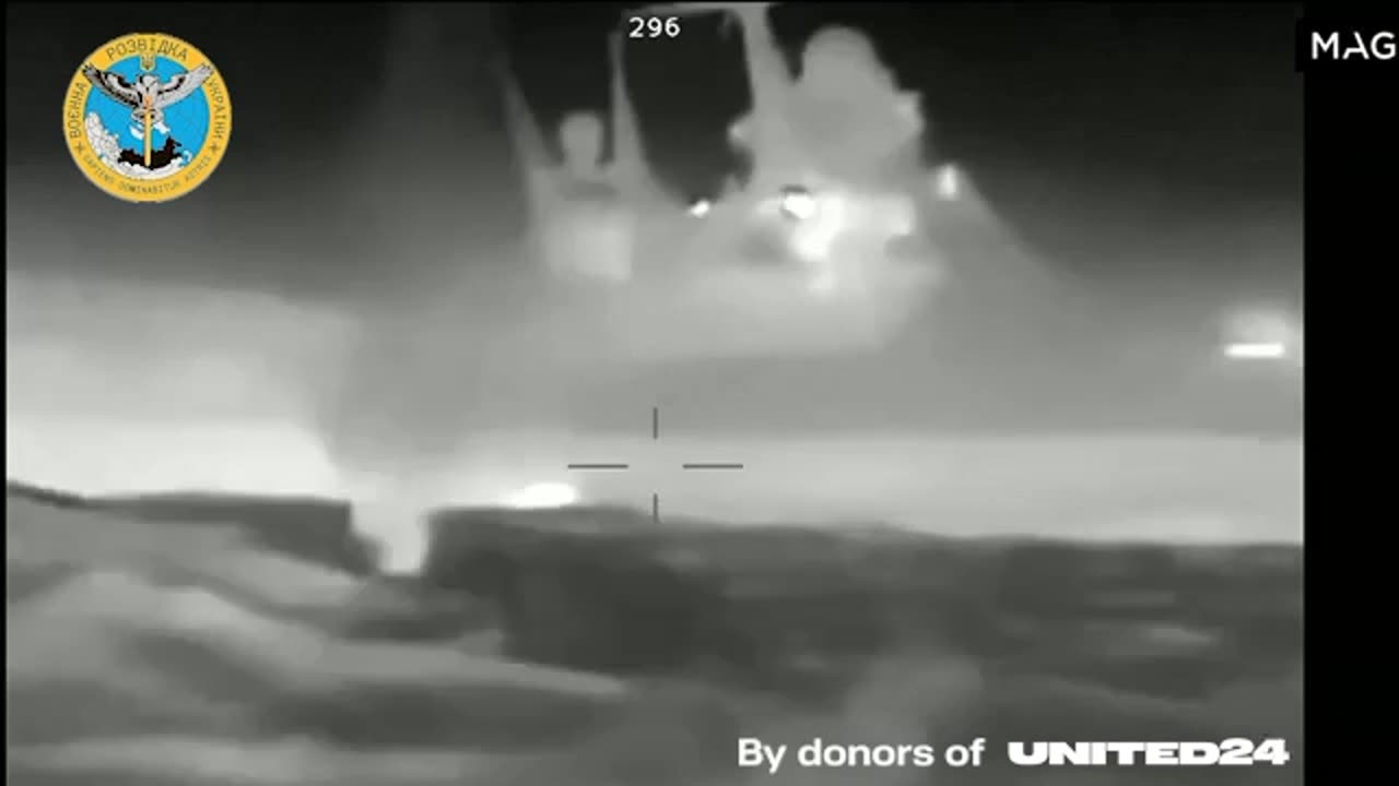 Ukrainian Sea Drone Attack On Russian Patrol Ship