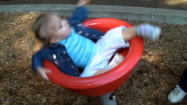 Little Girl Can't Stop Spinning In Circles