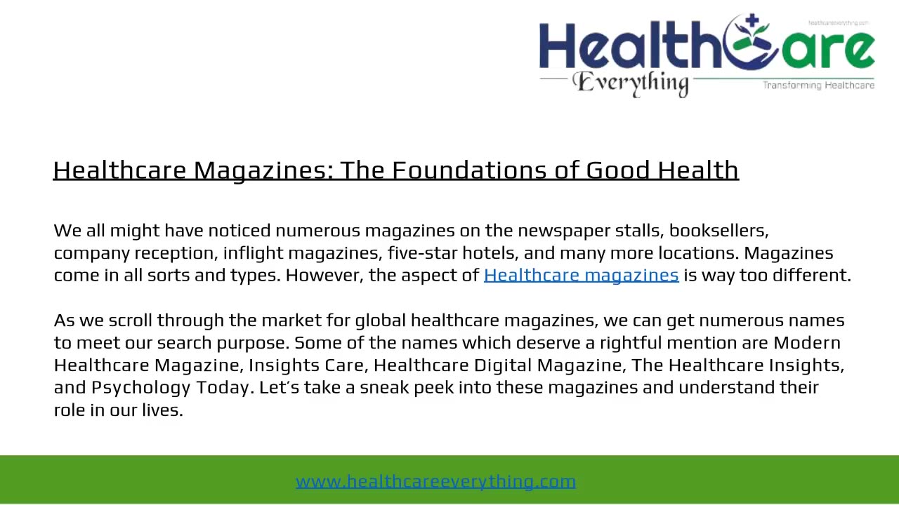 Top 5 Healthcare Magazines | Healthcare Everything