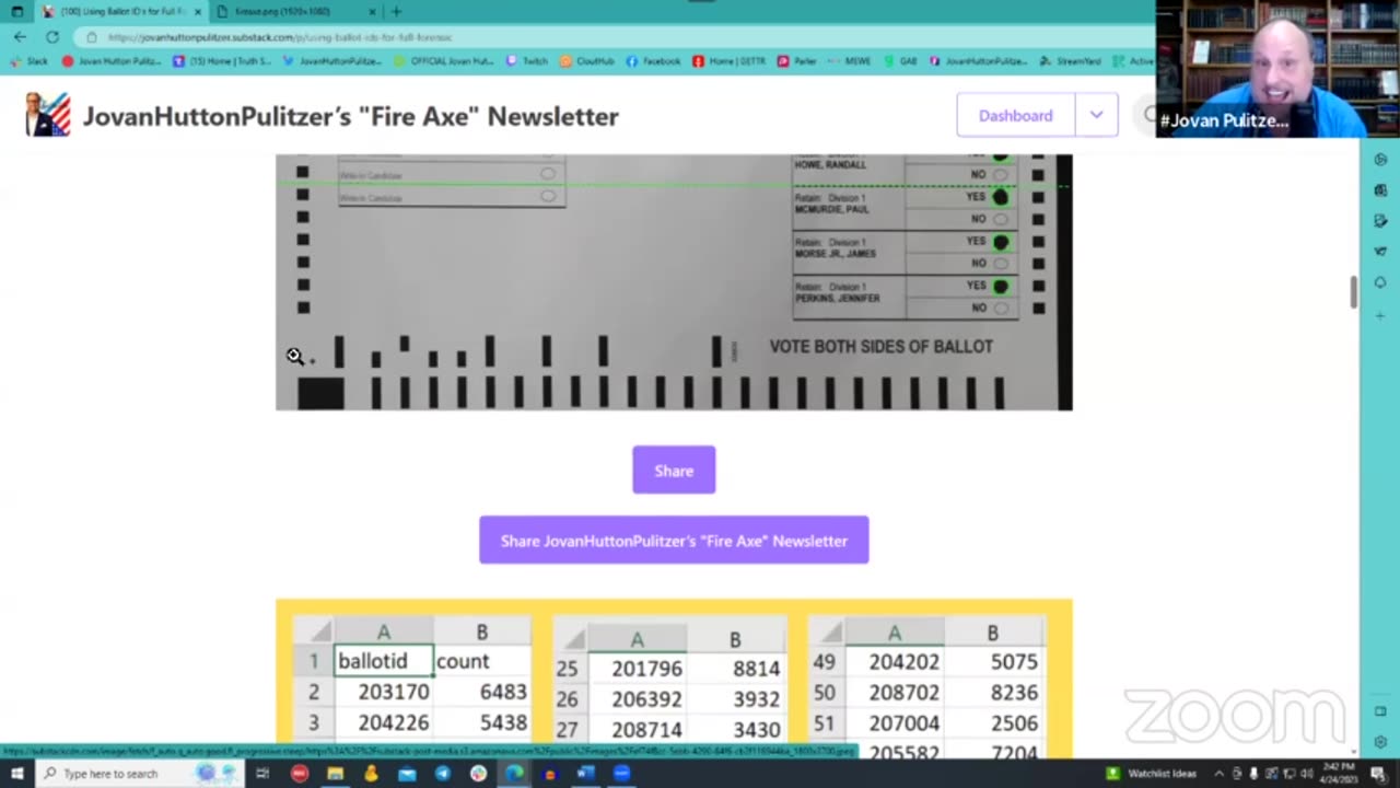 Jovan Hutton Pulitzer on Ballot ID's in Forensic Audits - 4-24-23