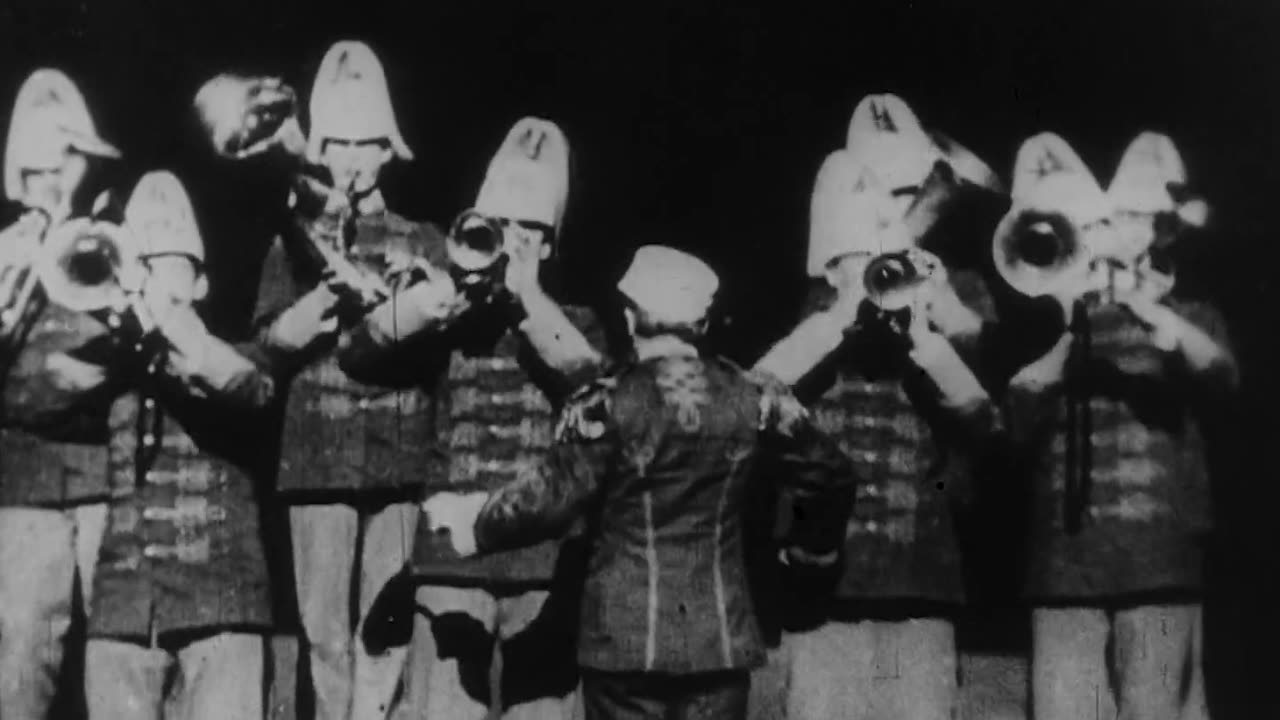 Milk White Flag, Marching Band Drill (1894 Original Black & White Film)