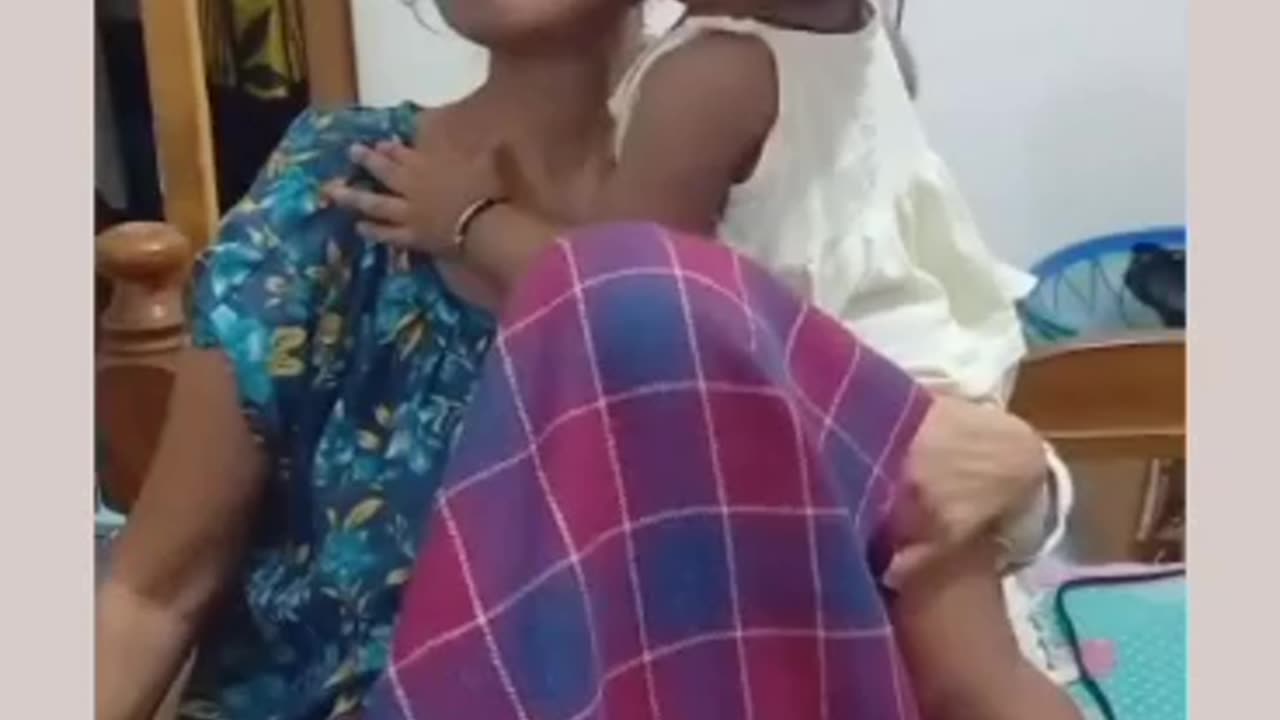 Granddaughter welcoming her grandmother