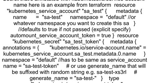 Secret for a Kubernetes service accounts is not getting created