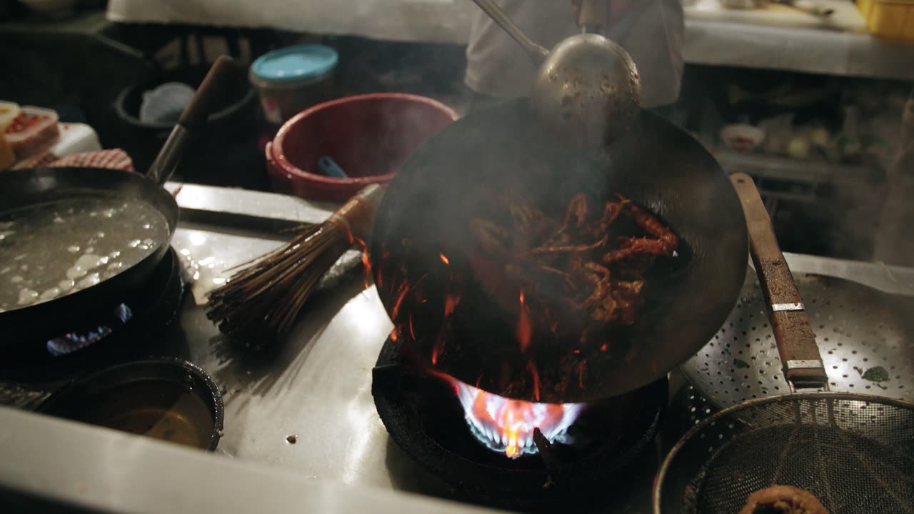 Cooking A Crab Dish In The Kitchen