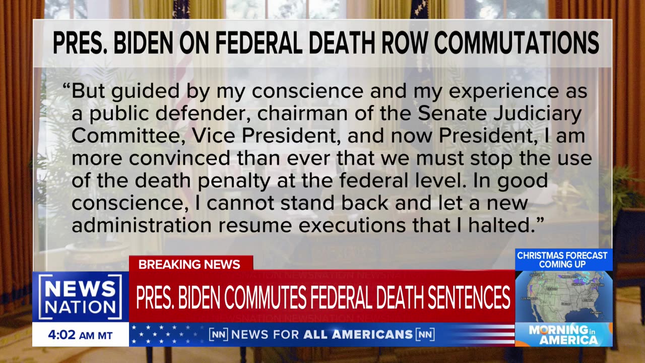 Biden commutes sentences of federal death row inmates | Morning in America