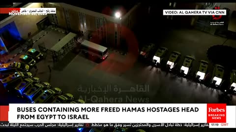 JUST IN- Cameras Capture Buses With More Freed Hamas Hostages Heading Through Egypt To Israel