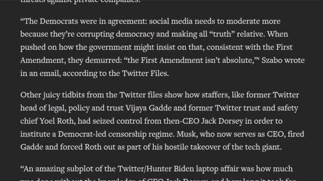 Elon Musk Releases the 'Twitter Files' Exposing Government-Corporate Conspiracy to Crush Free Speech