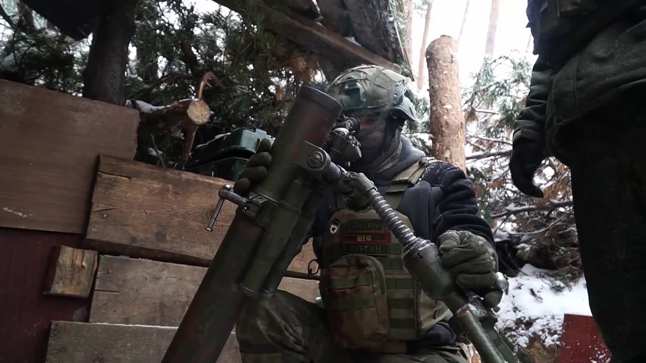 The calculation of mortar 2B14 "Podnos" of the group of troops "Center" works on the AFU.