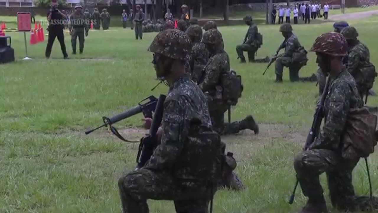 Taiwan president Lai Ching-te inspects army bootcamp in Taichung over growing tension with China