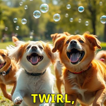 Dogs Trying to Catch Bubbles