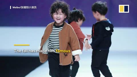 Adorable runway fall at kids fashion show in China warms hearts