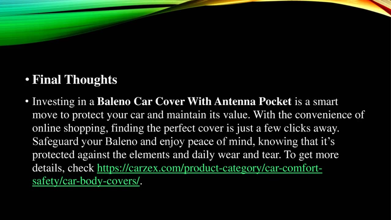 Buy Baleno Body Cover With Antenna Pocket Online