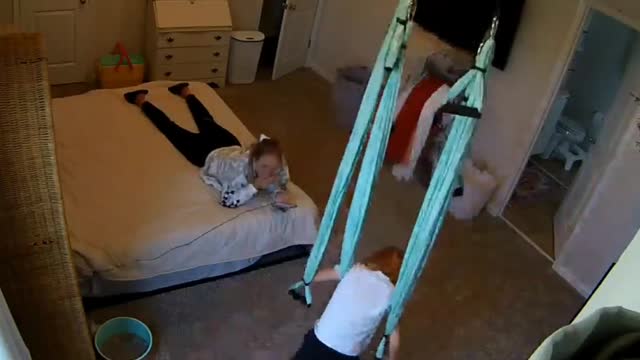 Kid Swung and Unintentionally Knocked Over Baby Brother