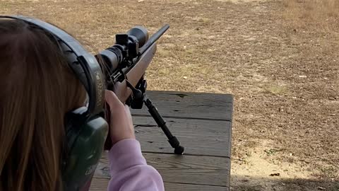 Wifey shooting the .22 at the range