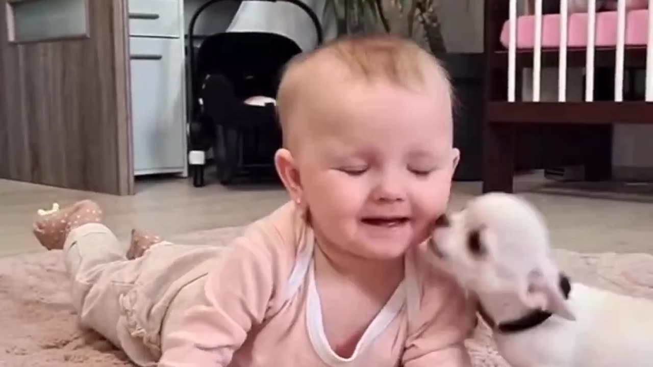 #Lovely baby and doggy. 😍😘