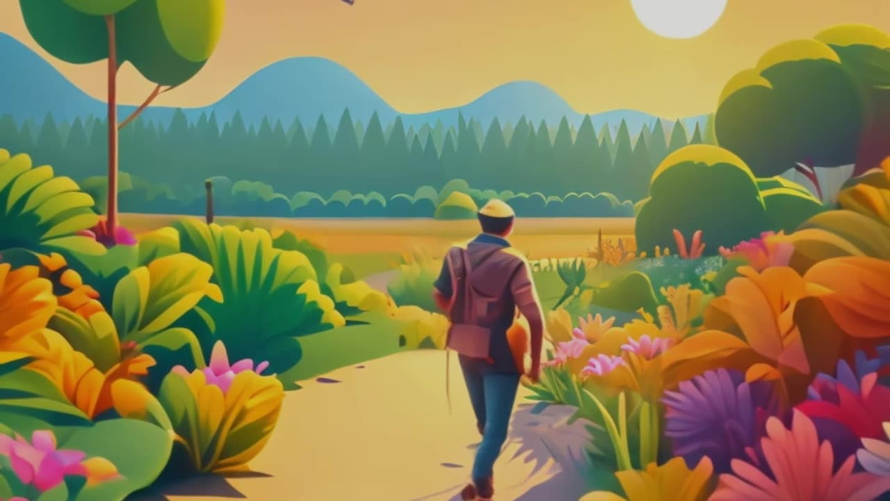 A Solitary Walk - AI generated