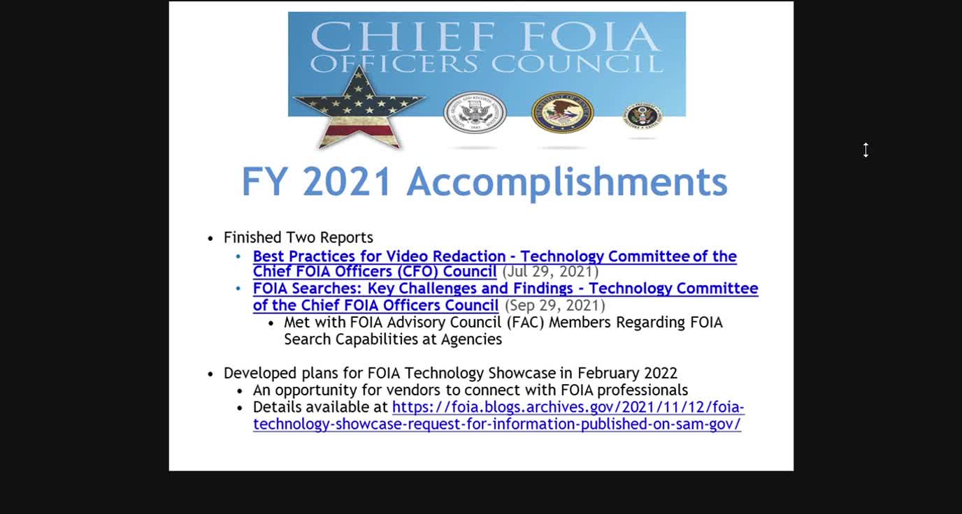 Chief FOIA Officers Council Meeting - November 17, 2021
