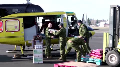 Canadian air force delivers aid to flood-hit residents