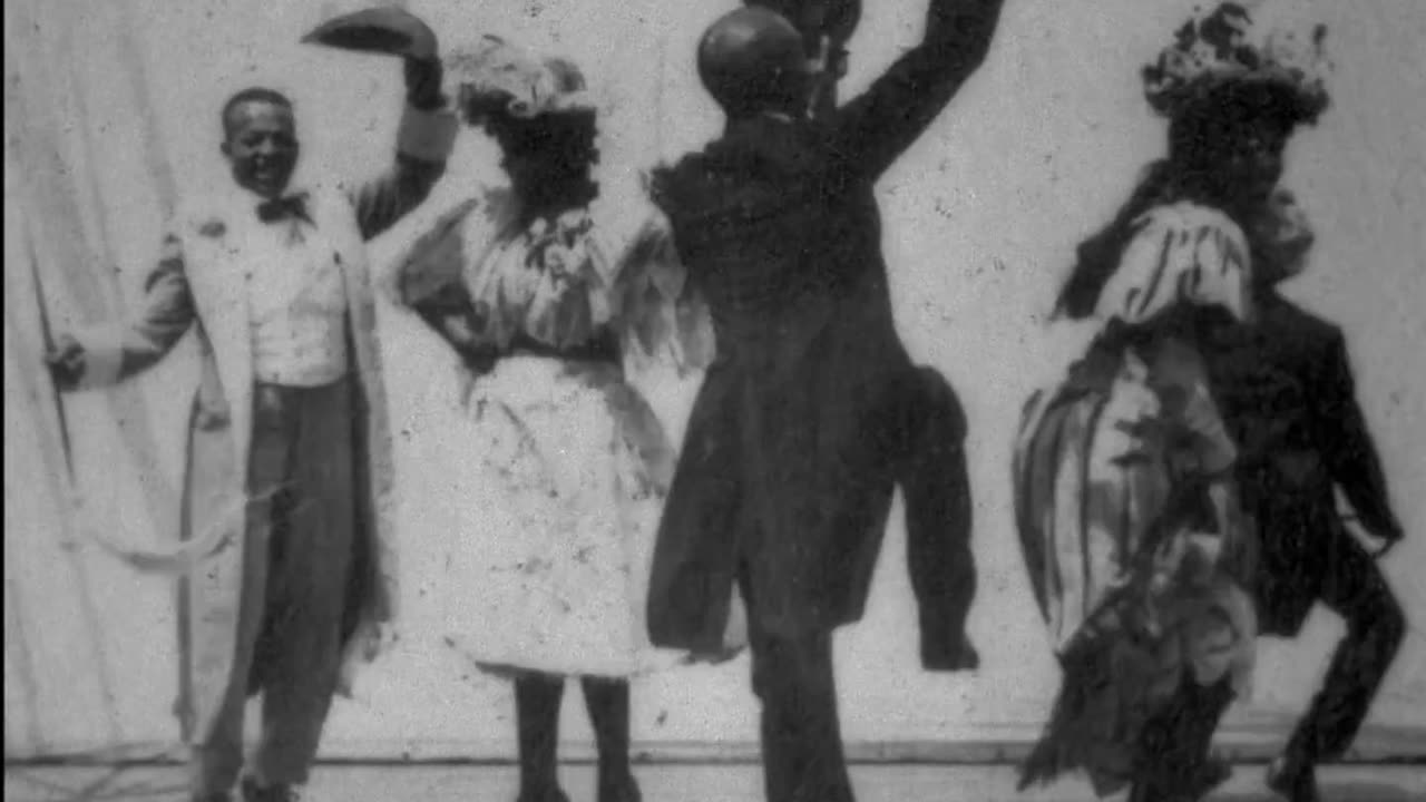 The Comedic Cakewalk Dance (1903 Original Black & White Film)