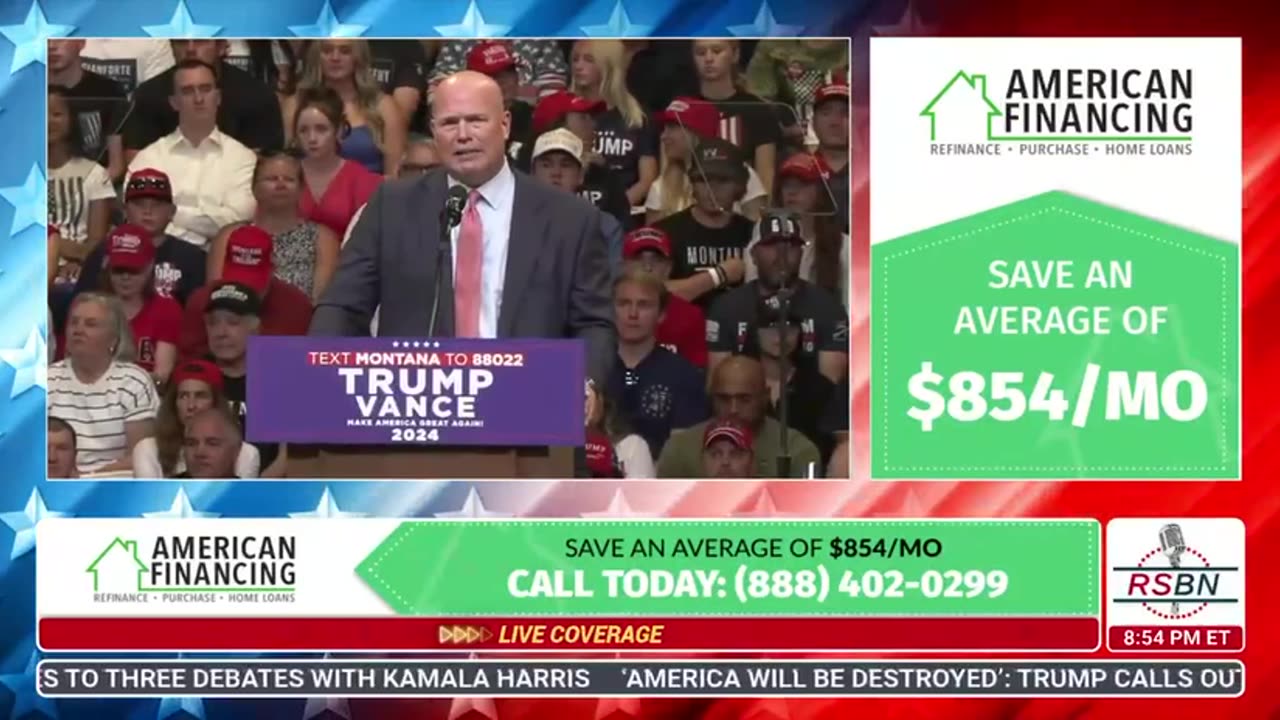 Fmr. Acting Attorney General Matt Whitaker speaks at Trump rally in Bozeman, MT