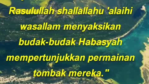 'Aisyah berkata, "Aku melihat Rasulullah shallallahu 'alaihi wasallam menyaksikan budak