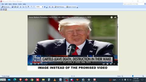 Image Of Trump On YouTube Fox News show instead of a video on the show