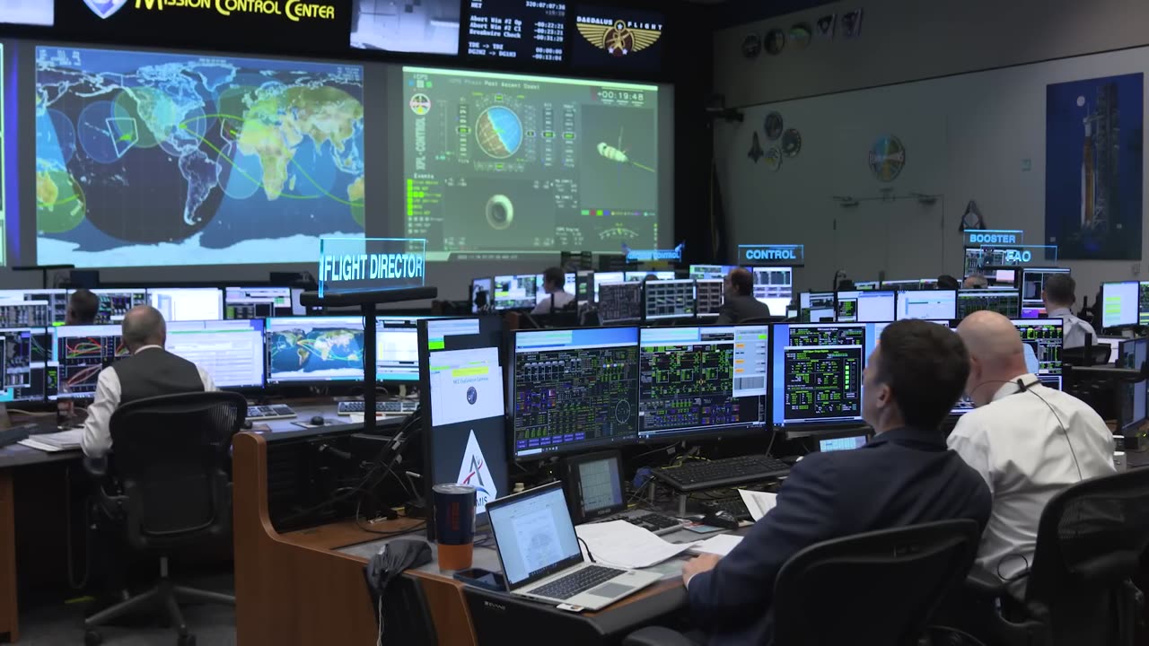 Mission Control Houston During Artemis I Launch