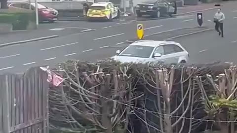 The British police flee chased by usual suspect with a chainsaw.