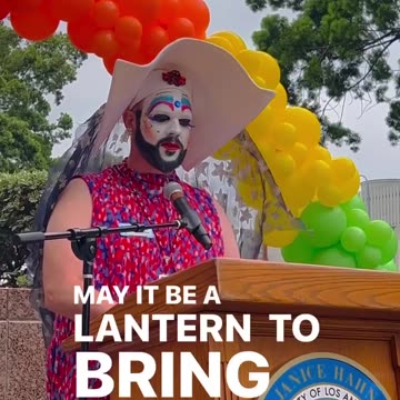 "Sister Tootie" gives Blessing at Los Angeles event to Celebrate before raising the LGBTQ Flag