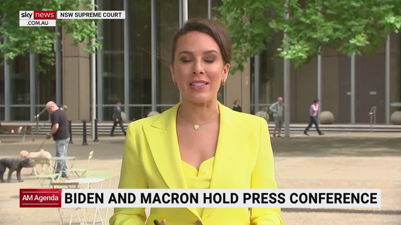 Biden and Macron present united front at joint media conference