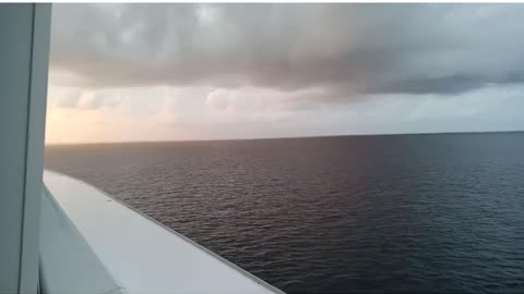 Relaxing front balcony sea view on a cruise ship