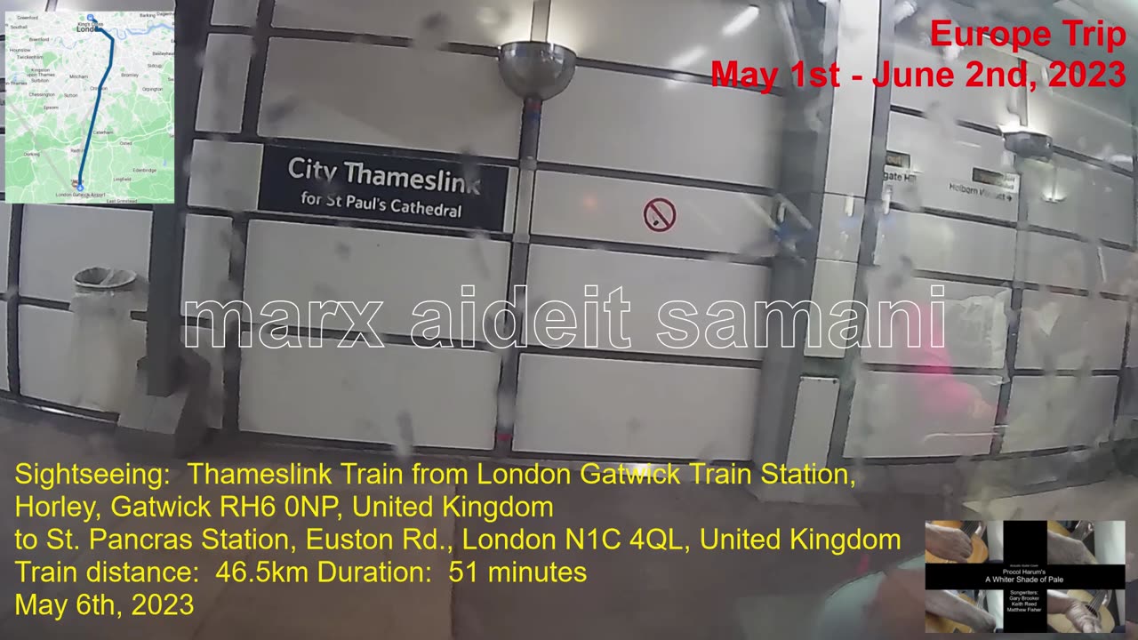 May 6th, 2023 25f Train ride from LGW Train station for train to St. Pancras