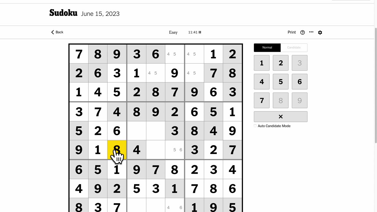 Sudoku 2023-06-15 easy