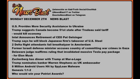 Monday Dec 2, 2024 News Blast