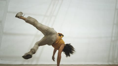 Man breakdancing