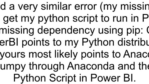 ADONET error trying to run Python Script in PowerBI