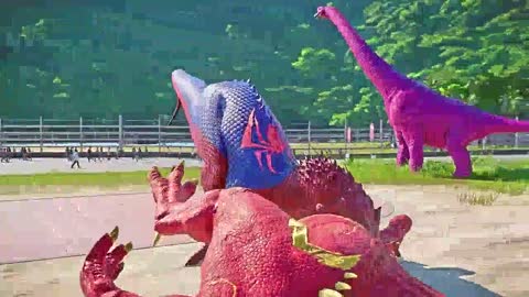 Spiderman, Batman, Joker, Hulk, Flash, Brachiosaurus Color Pack Dinosaurs Fighting Jurassic World