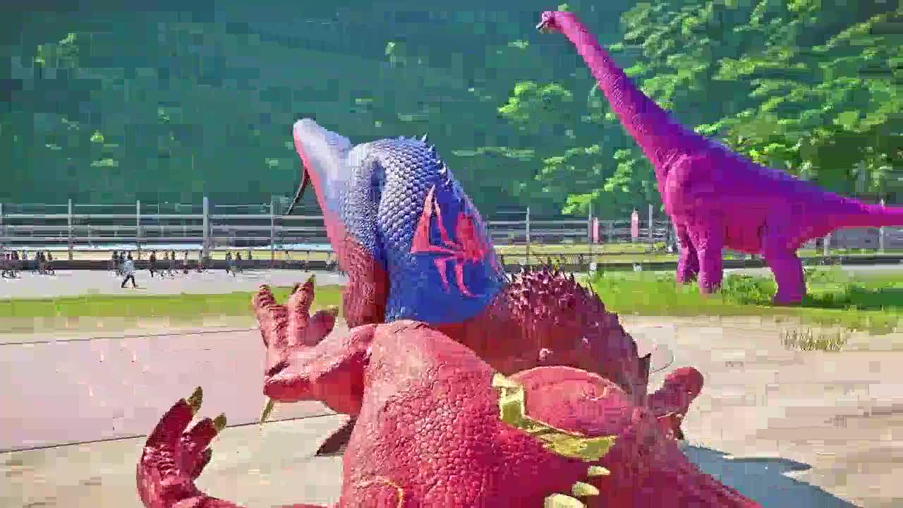 Spiderman, Batman, Joker, Hulk, Flash, Brachiosaurus Color Pack Dinosaurs Fighting Jurassic World