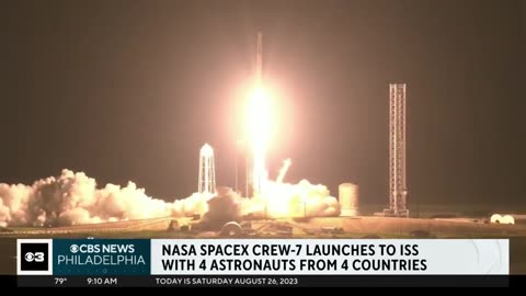 NASA/SpaceX Crew-7 mission launches to ISS with 4 astronauts