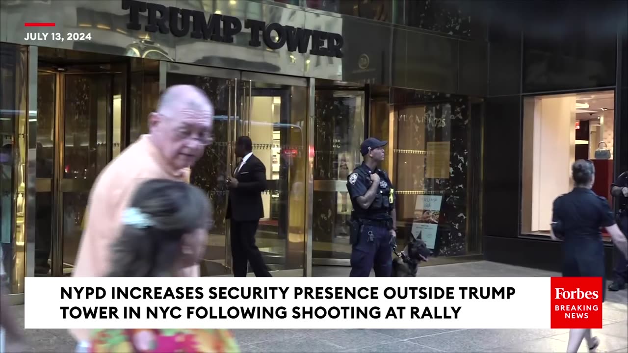 JUST IN- NYPD Increases Security Outside Trump Tower In NYC Following Shooting At PA Campaign Rally