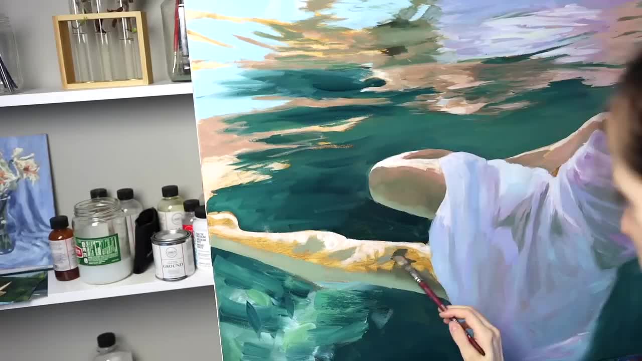 I painted myself underwater (it took 4 months) | Oil Painting Time Lapse | Realistic Water