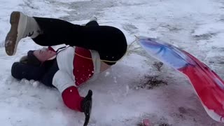 Slow Motion Sled Jump Wipeout