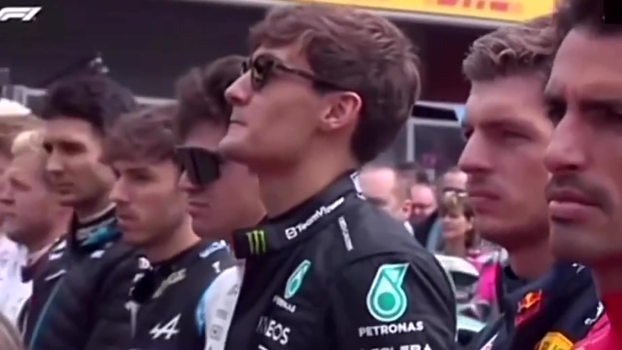 F1 drivers try not to laugh at the Belgian anthem