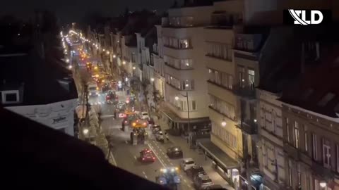 Several convoys of tractors arrived in Brussels and headed towards the European institutions