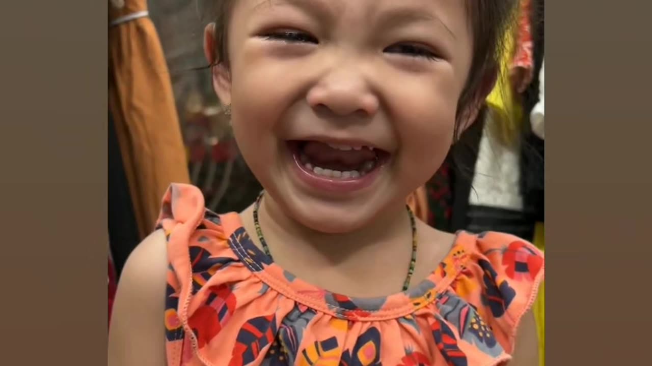 Cute girl crying and then laughing 😂