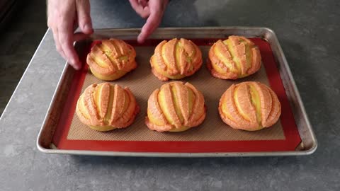 Pumpkin Conchas - Mexican Sweet Bread - Food Wishes