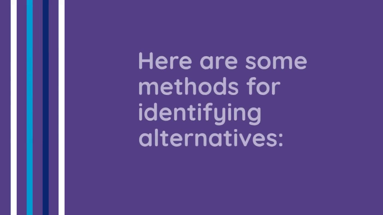 KB Entertainment welcomes you to the 3rd Chapter on Decision Making: Identifying Alternatives!