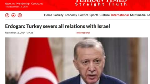 Erdogan: Turkey severs all ties with Israel. Turkey preparing to Invade Syria & Iraq by Jan. 2025!