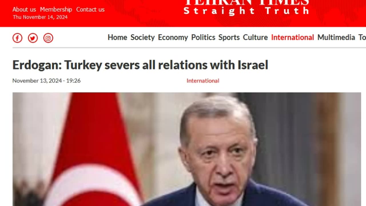 Erdogan: Turkey severs all ties with Israel. Turkey preparing to Invade Syria & Iraq by Jan. 2025!